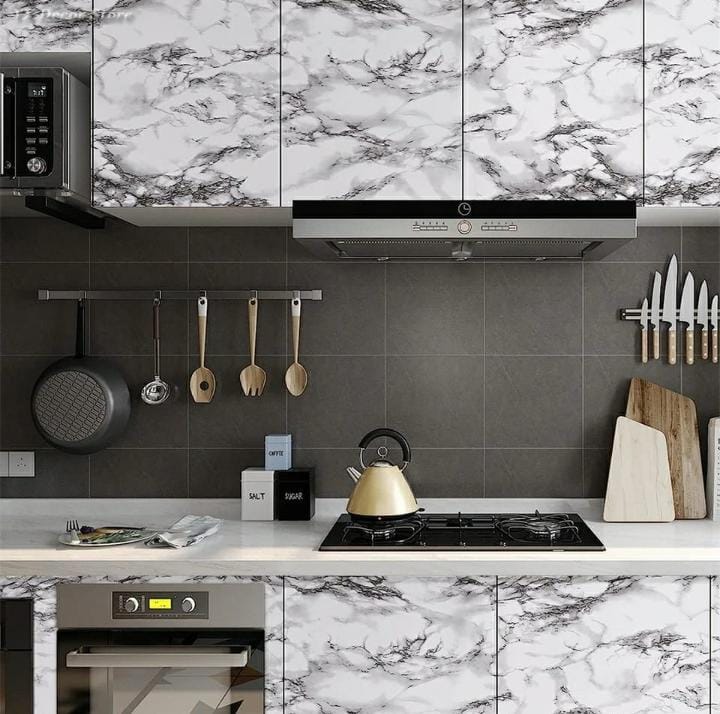 Black Friday ! Marble Self adhesive waterproof foil/ wallpaper:3M by 60 cm marble contact paper