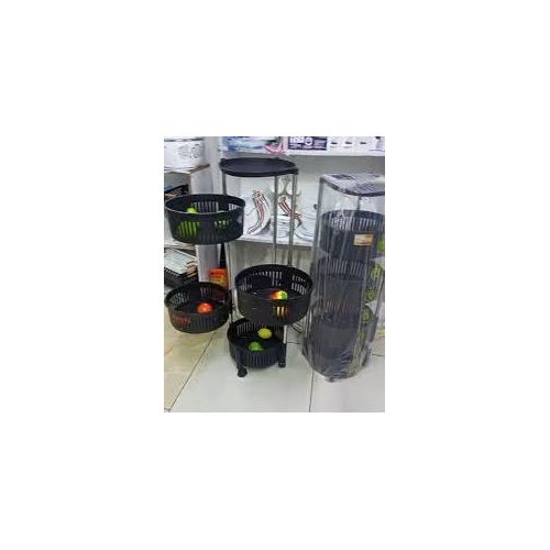4 Layers Rotatable Rack Floor Living Room Multi-Layer Movable Fruit Vegetable Snack Stand Household Shelf