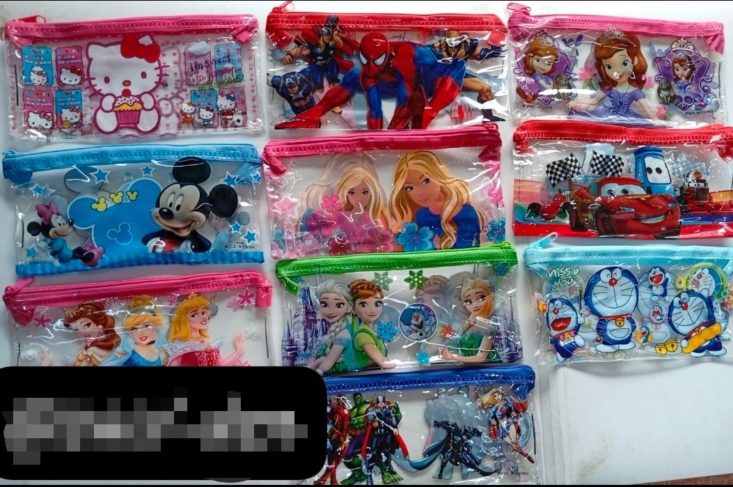 6pcs Cartoon Themed Pencil Pouch
