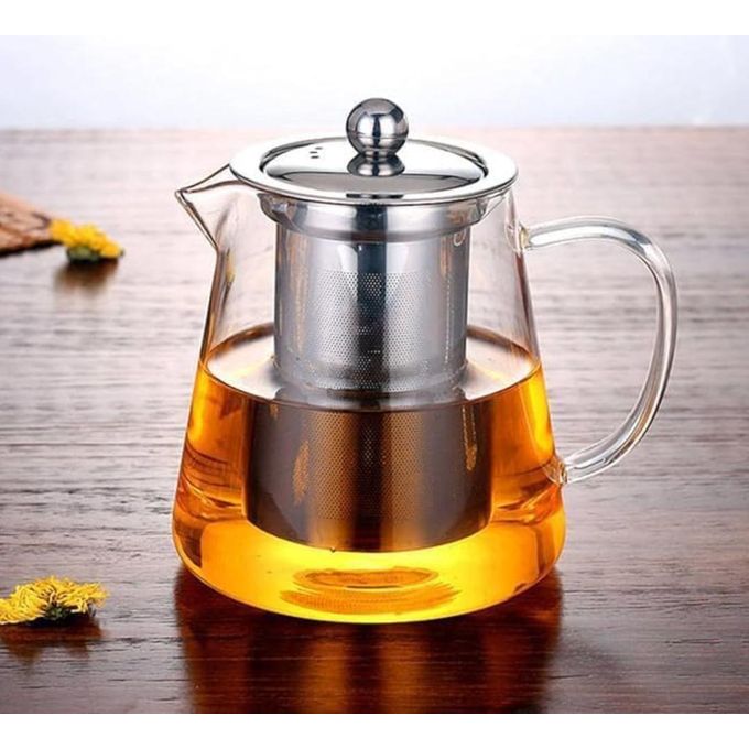 Borosilicate Glass Tea Pot with Heat Resistant Stainless Steel Infuser Perfect for Tea