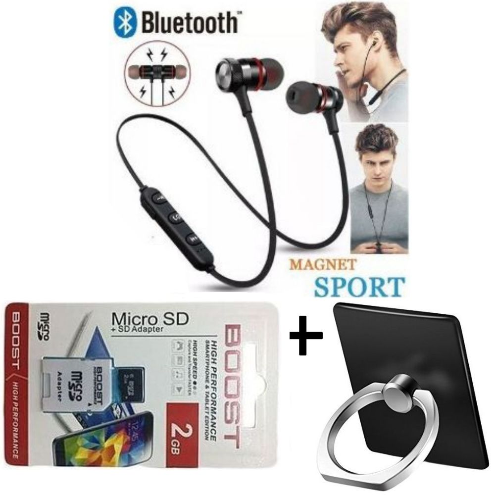 SUPER DEALS Magnetic Bluetooth Sports Wireless Earphones Super Bass For All Smart Phones Plus Free Type C Cable +Free Ring +Free 2GB Mem +Free Cap/Hat +Free Watch +Free Mouse Pad (SPECIFIC CATEGORIES)