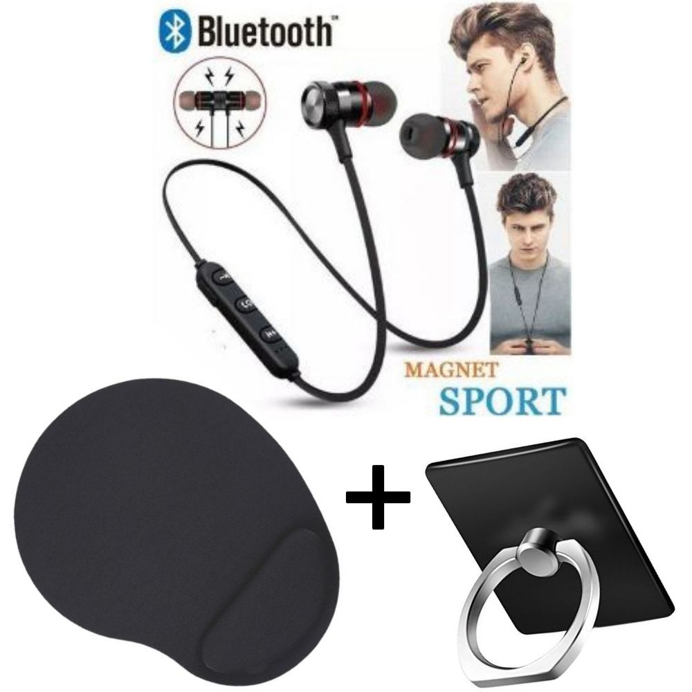SUPER DEALS Magnetic Bluetooth Sports Wireless Earphones Super Bass For All Smart Phones Plus Free Type C Cable +Free Ring +Free 2GB Mem +Free Cap/Hat +Free Watch +Free Mouse Pad (SPECIFIC CATEGORIES)