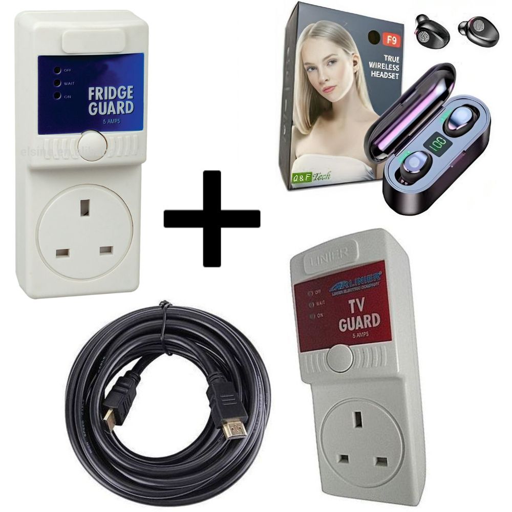 SUPER DEALS Fridge Guard +Free 32GB Flash+Free P47 Headphones+Free Smart Watch+Free F9 Earbuds original surge protector fridge guard for fridges and other home equipments