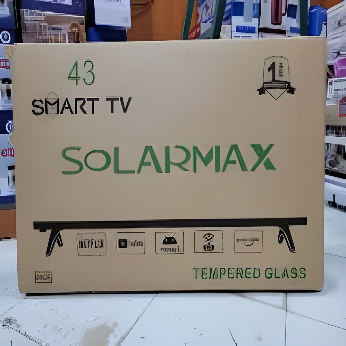 🎁 Solarmax 43" Smart TV – Bluetooth Connectivity, Tempered Glass Design, HD Display, and 1-Year Warranty 🎁