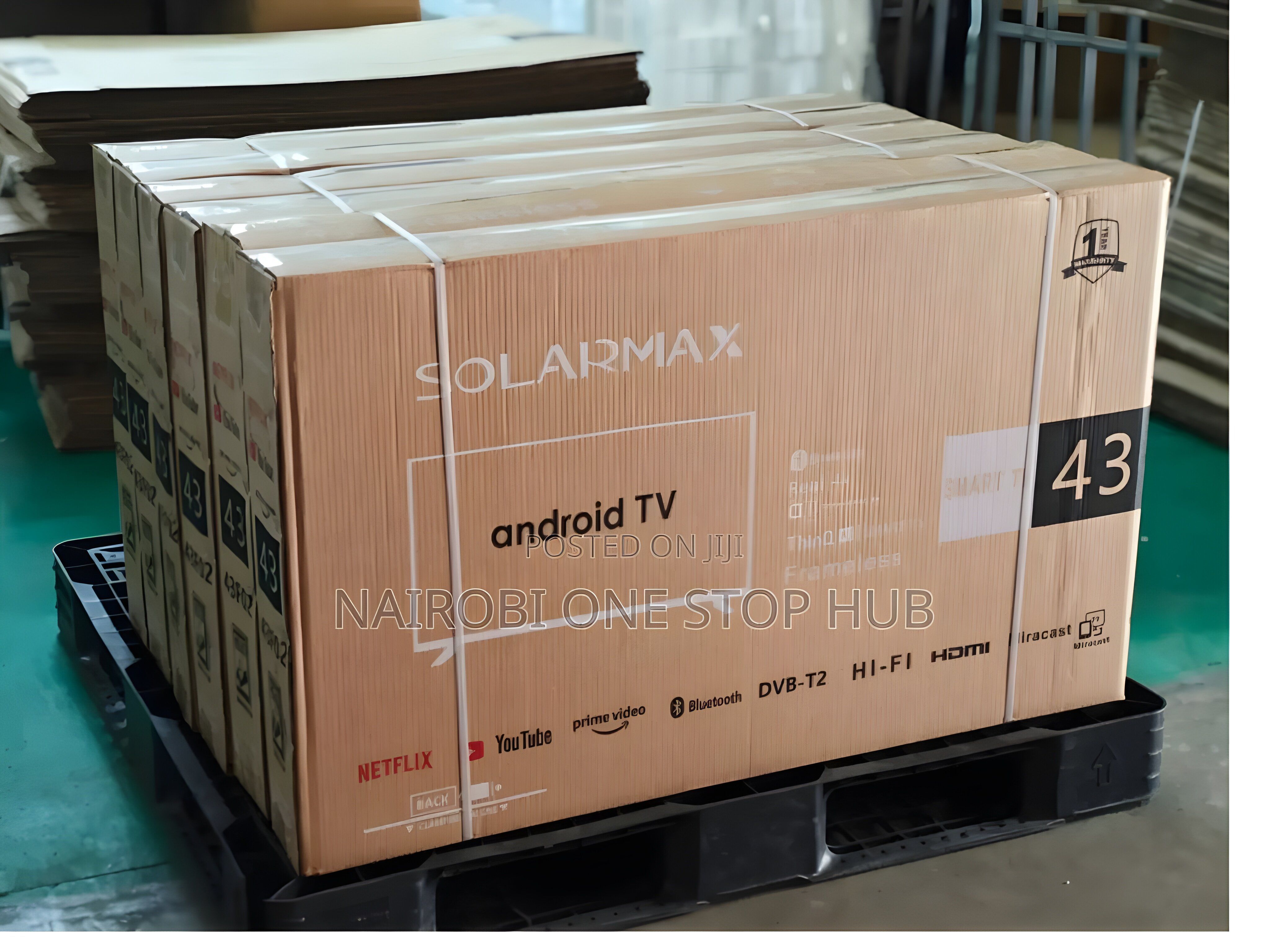 🎁 Solarmax 43" Smart TV – Bluetooth Connectivity, Tempered Glass Design, HD Display, and 1-Year Warranty 🎁