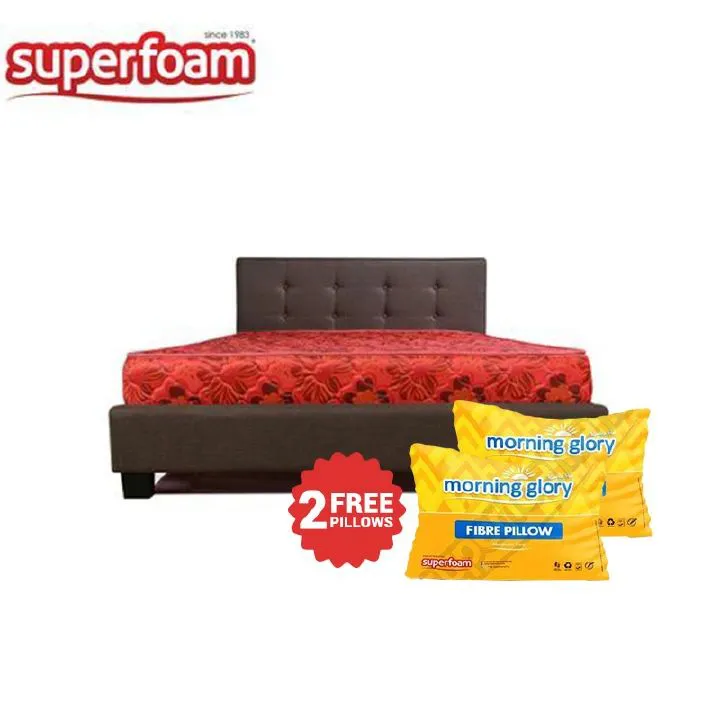 🛏️ 🎁 2 FREE PILLOWS Included 🛏️ Morning Glory 8-Inch Quilted Heavy Duty High-Density Mattress 🌙 Orthopedic Comfort – Durable & Elegant – Superfoam Brand