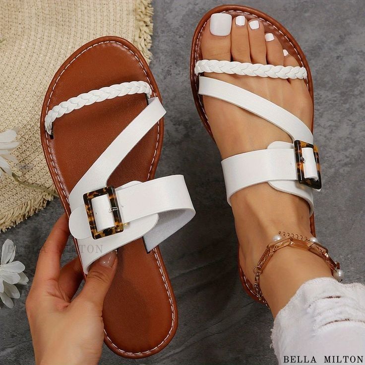 Ladies comfort slides leather sandals for beach can be worn with dress , trousers or shorts on the beach, or streets for strolling or at work affordable cute elegant stylish