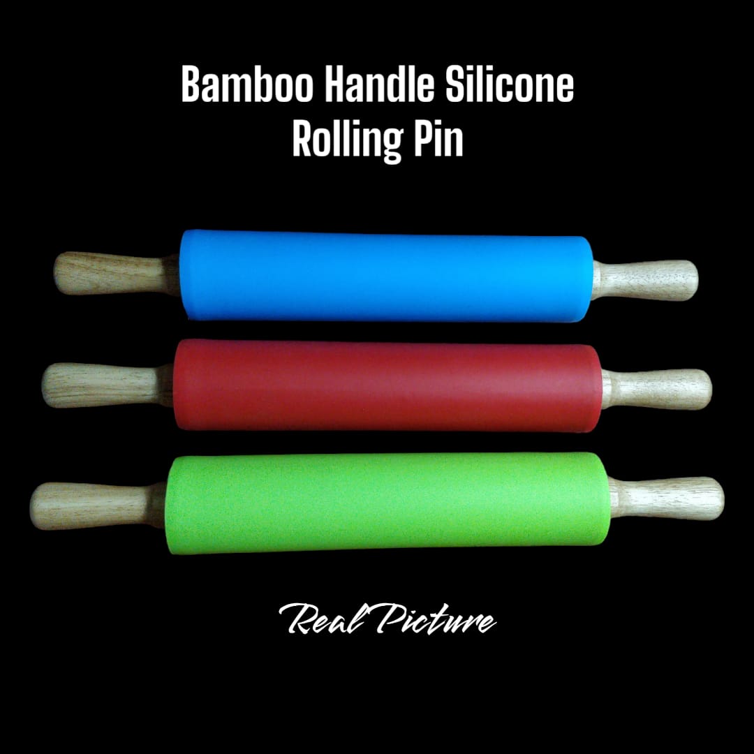 Bamboo Handle Silicone Rolling Pin