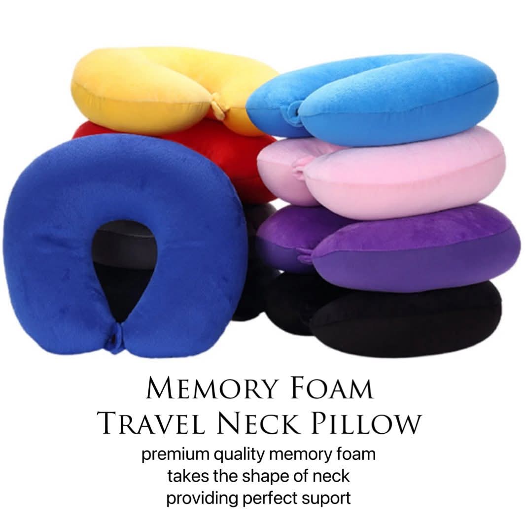 New stock alert‼️Microfiber Travel Neck Pillow , Best Memory Foam Neck Pillow and Head Support Soft Pillow , for Sleep Rest, Airplane, Car, Family and Travel Use