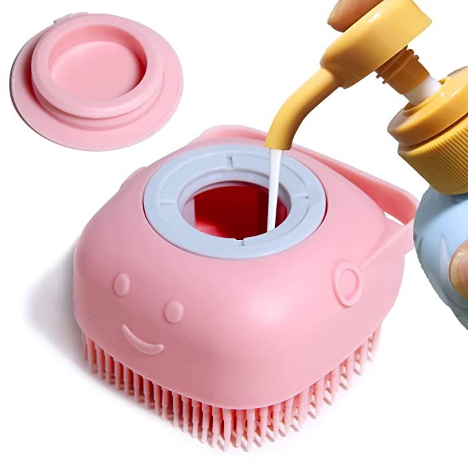 4pcs Multipurpose Reusable Silicone Body Scrubbers Brush / Massager with soap dispenser
