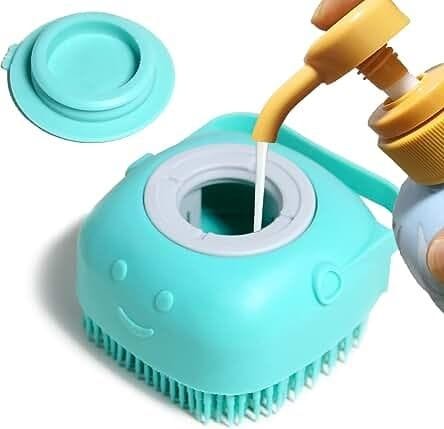 4pcs Multipurpose Reusable Silicone Body Scrubbers Brush / Massager with soap dispenser