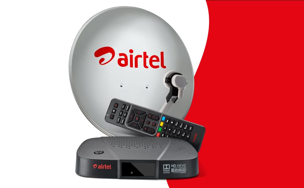 Airtel Digital TV Dth Hd Set Top Box | 6 Months Entertainment Pack I Free Standard Installation|Recording Feature