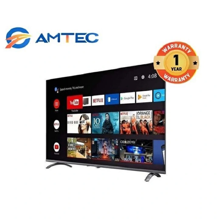 AMTEC 43 inch TV Bluetooth Enabled Frameless Television Full HD Smart Android TV Built-in WIFI, Inbuilt Decoder 3*HDMI 2*USB Ports Wide Color Enhancer