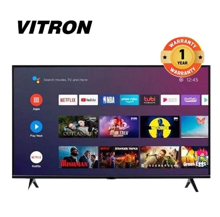 Vitron HTC3200S,BLUETOOTH Enabled TV, FRAMELESS TELEVISION 32 Inch Smart Android 11.0 TV Inbuilt Decoder ELECTRONICS 3*HDMI Ports,2*USB Ports,Netflix,Youtube, APPSTORE,Wi-Fi +  7 EXTRA ACCESSORIES