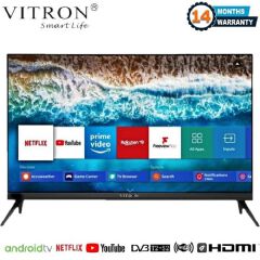 Vitron 32 Inch Qled BLUETOOTH Enabled TV, FRAMELESS TELEVISION 32 Inch Smart Android 11.0 TV Inbuilt Decoder ELECTRONICS 3*HDMI Ports,2*USB Ports,Netflix,Youtube, APPSTORE,Wi-Fi +  7 EXTRA ACCESSORIES