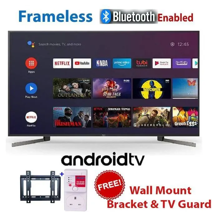 VITRON 43" INCH BLUETOOTH TV HTC4388FS FRAMELESS FHD SMART TV ANDROID TV NETFLIX ,YOUTUBE TELEVISION BUILT-IN WIFI, APP STORE 1GB-RAM 8GB-ROM+FREE TV GUARD +WALL BRACKET ( 2 free gifts)