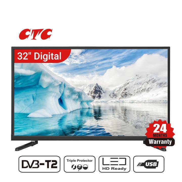 CTC 32 Inch By Changhong Android Smart TV LED HD Television with 24 Months Warranty Black 32 inch, FHD TV,NETFLI,YOUTUBE,HDMI,WIFI Connect, USB 2.0, DVB-T2, Android 1+8GB, WLAN Port +7 gifts