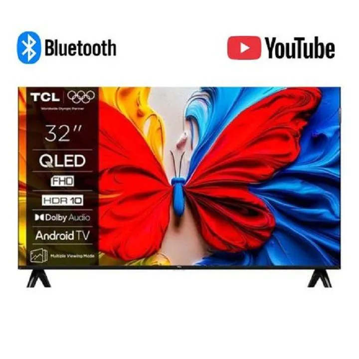 TCL 32 inch QLED TV Bluetooth FRAMELESS FULL HD SMART ANDROID GOOGLE TV,HDR10, Inbuilt Decoder Bluetooth Netflix,Youtube,ChromeCast Built-in Google Appstore DOLBY AUDIO + 7 FREE GIFTS FOR YOU