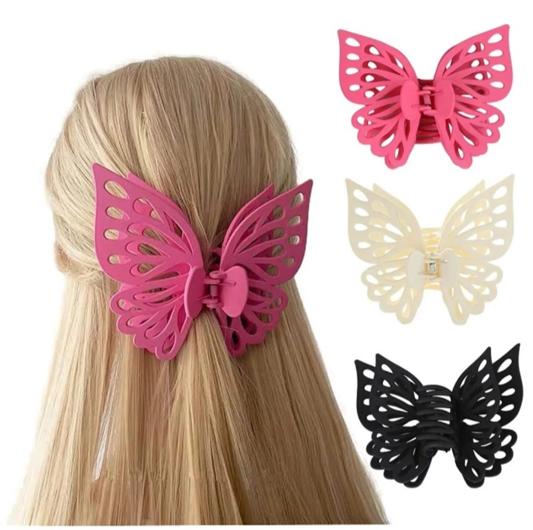 Large Hair Claw Clips Butterfly Hollow Extra Hair ClawWomen Ponytail Hair Grab Heart Elegant Hair Accessories