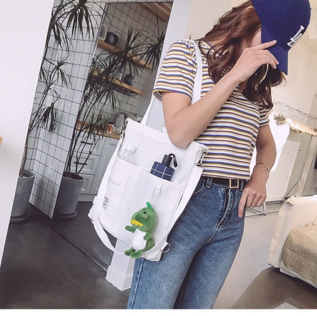 Tote Bags. Canvas Shopping ToteBag Handbags for Girl Book Bags BolsaFeminina Mochila Women's Backpack withPendant