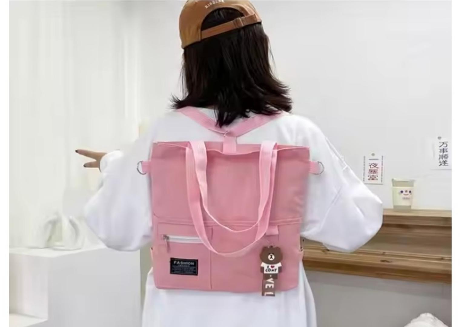Tote Bags. Canvas Shopping ToteBag Handbags for Girl Book Bags BolsaFeminina Mochila Women's Backpack withPendant