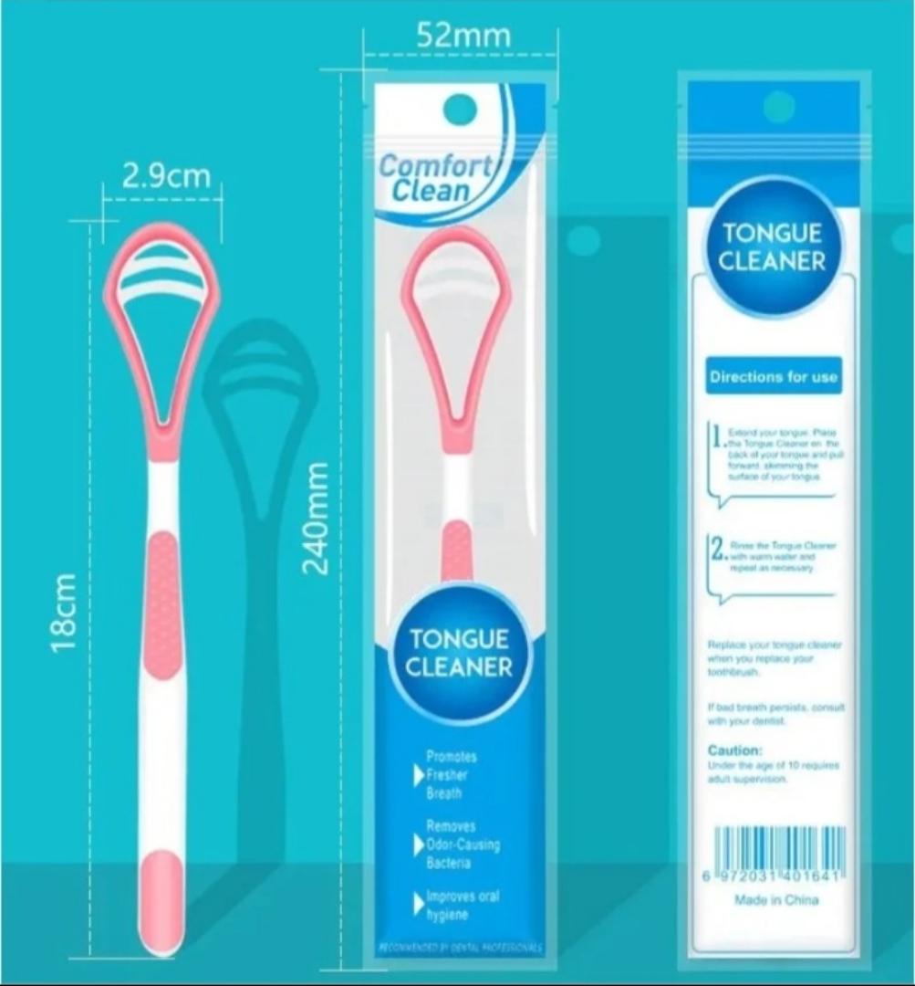 Tongue scraper, suitable for adults and children, provides healthy oral care, is easy to use, and helps combat bad breath. Travel portable cleaner Tongue coating cleaning brush