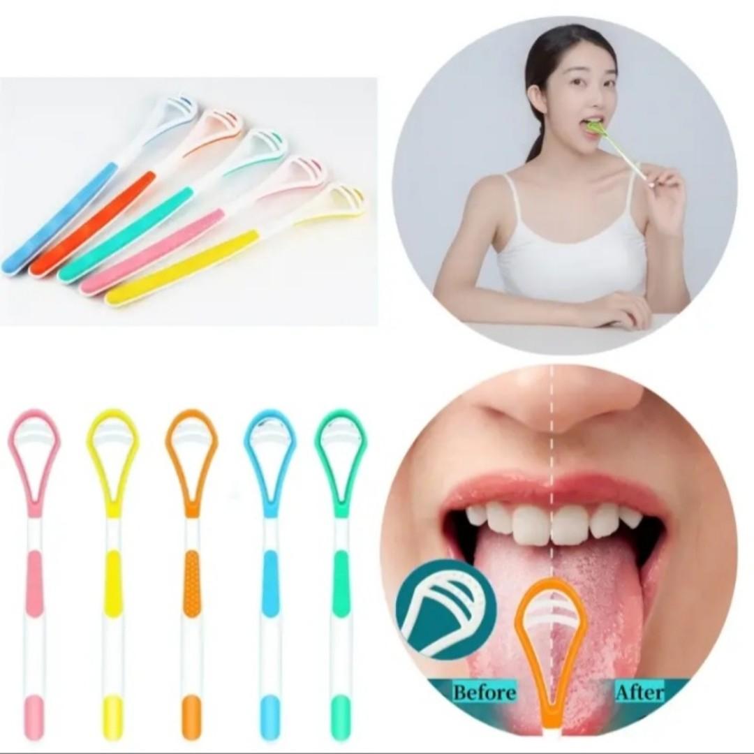 Tongue scraper, suitable for adults and children, provides healthy oral care, is easy to use, and helps combat bad breath. Travel portable cleaner Tongue coating cleaning brush