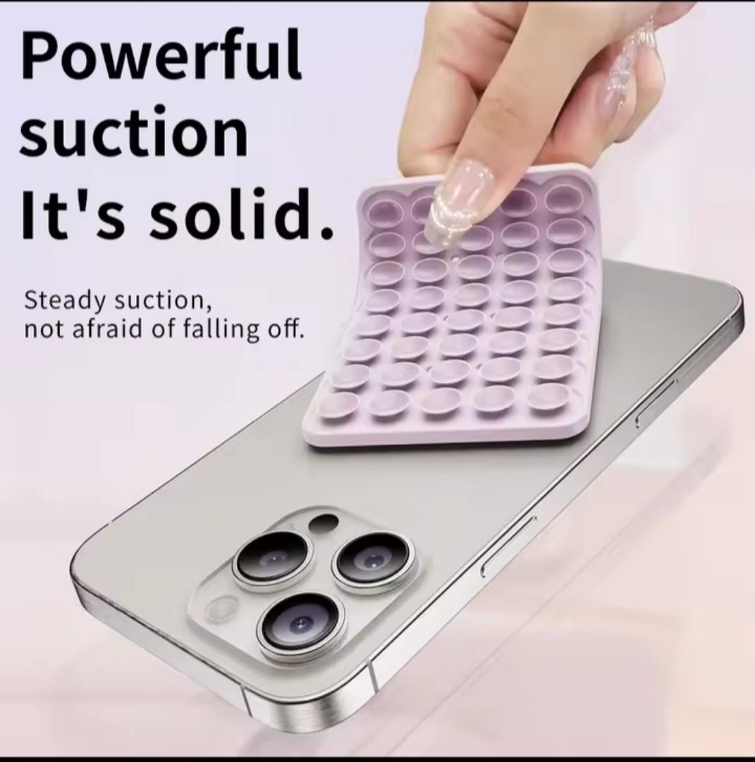 Silicone Suction(RE_USABLE) Cup Phone Case Mount , Phone Accessories Hands-Free Strong Grip Holder for Selfies and Videos, Silicon Phone Stand Fits for iPhone and Android, 1pcs