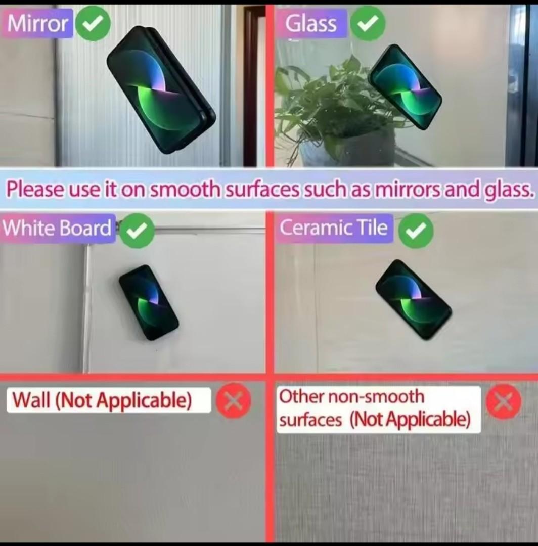 Silicone Suction(RE_USABLE) Cup Phone Case Mount , Phone Accessories Hands-Free Strong Grip Holder for Selfies and Videos, Silicon Phone Stand Fits for iPhone and Android