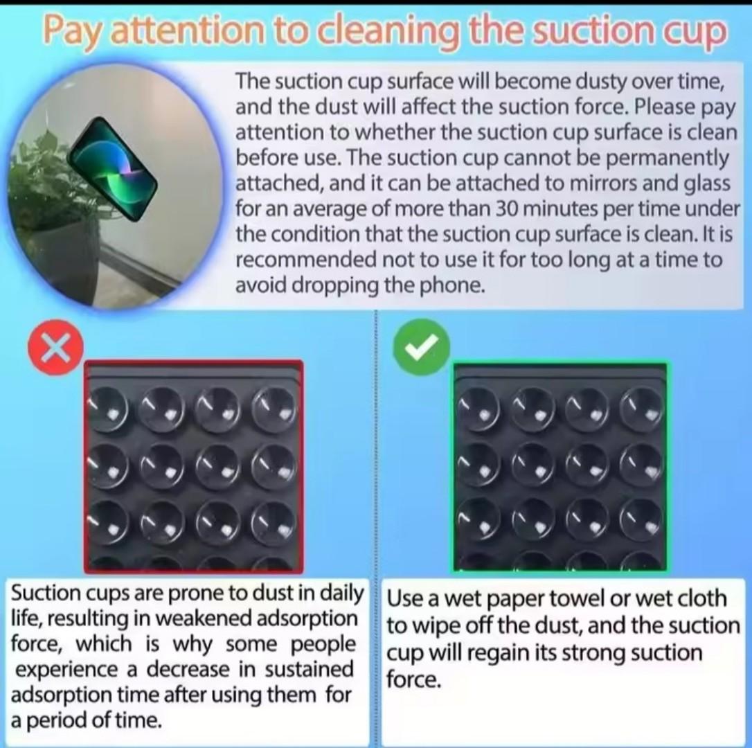 Silicone Suction(RE_USABLE) Cup Phone Case Mount , Phone Accessories Hands-Free Strong Grip Holder for Selfies and Videos, Silicon Phone Stand Fits for iPhone and Android