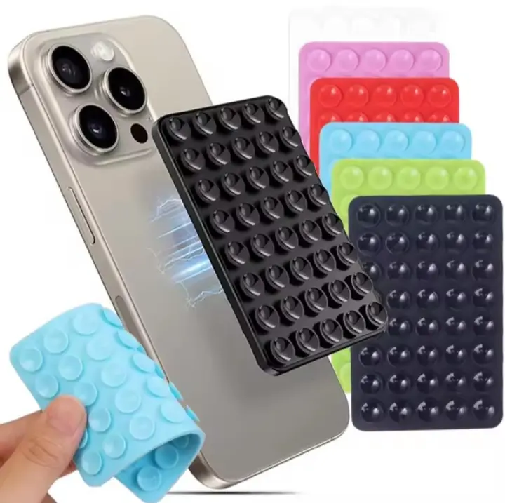 Silicone Suction(RE_USABLE) Cup Phone Case Mount , Phone Accessories Hands-Free Strong Grip Holder for Selfies and Videos, Silicon Phone Stand Fits for iPhone and Android