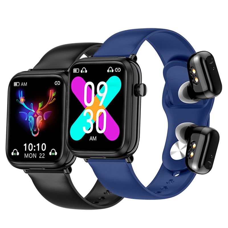 New Men's Smart Watch With Earbuds X8S Sports Fitness Smartwatches Bluetooth Call Square Touch Control Woman Smart Watch TWS in-ear Wireless Earphone 2-in-1 Heart Rate Monitor Fitness Smartwatch