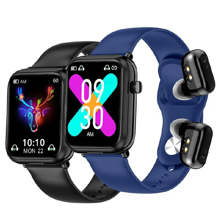 X8S Bluetooth Men Women Smart Watch with TWS Earphone Heart Rate Blood Pressure Monitor Waterproof Fitness Smartwatch For Android IOS 2-in-1 Smart watch with earbud Women Smart Watch Men's Smart Watch