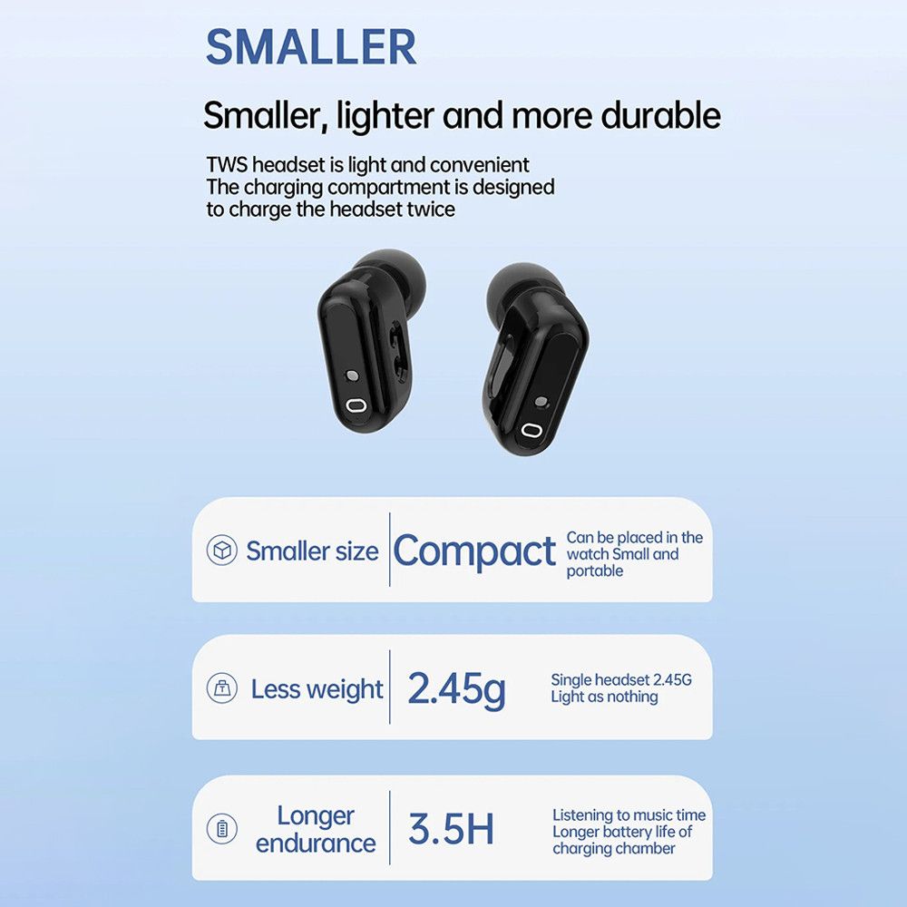 New Men's Smart Watch With Earbuds X8S Sports Fitness Smartwatches Bluetooth Call Square Touch Control Woman Smart Watch TWS in-ear Wireless Earphone 2-in-1 Heart Rate Monitor Fitness Smartwatch