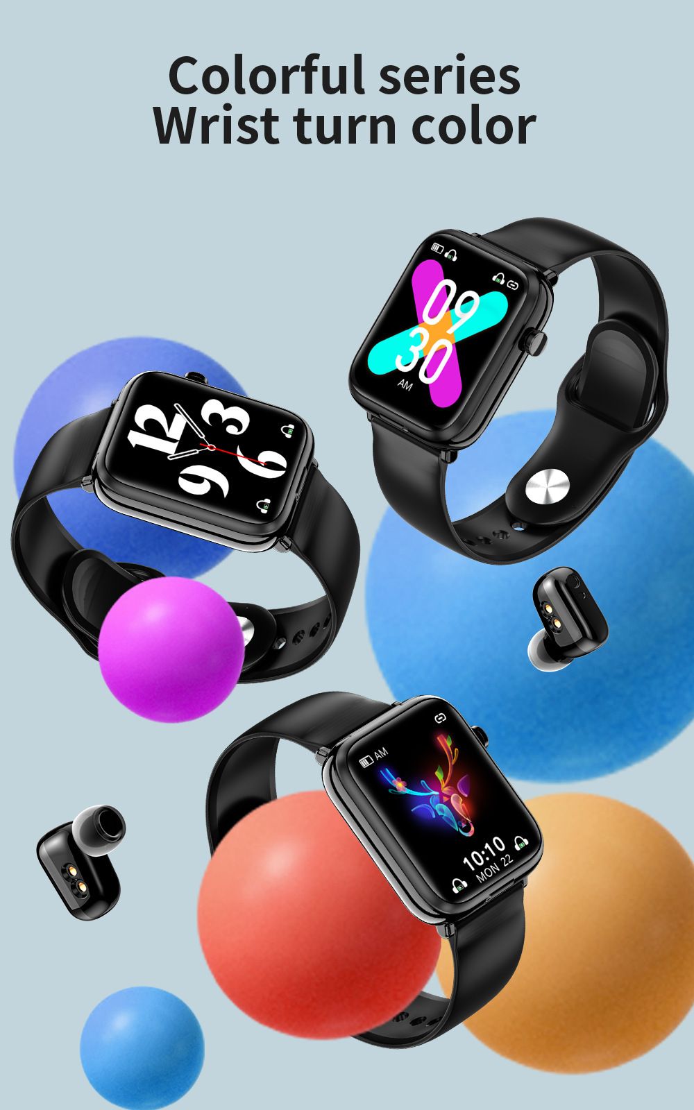 New Men's Smart Watch With Earbuds X8S Sports Fitness Smartwatches Bluetooth Call Square Touch Control Woman Smart Watch TWS in-ear Wireless Earphone 2-in-1 Heart Rate Monitor Fitness Smartwatch