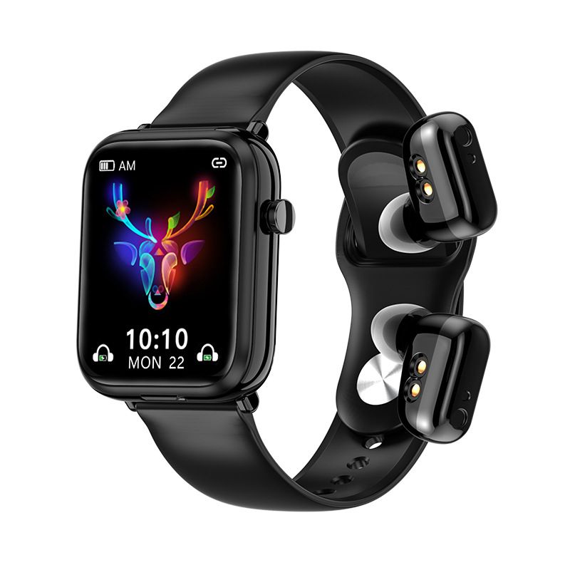 New Men's Smart Watch With Earbuds X8S Sports Fitness Smartwatches Bluetooth Call Square Touch Control Woman Smart Watch TWS in-ear Wireless Earphone 2-in-1 Heart Rate Monitor Fitness Smartwatch
