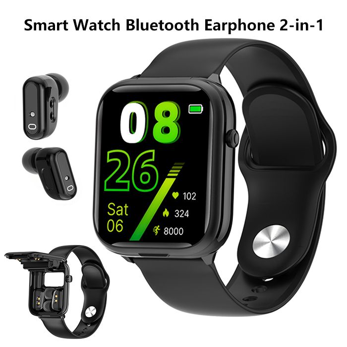 New Men's Smart Watch With Earbuds X8S Sports Fitness Smartwatches Bluetooth Call Square Touch Control Woman Smart Watch TWS in-ear Wireless Earphone 2-in-1 Heart Rate Monitor Fitness Smartwatch