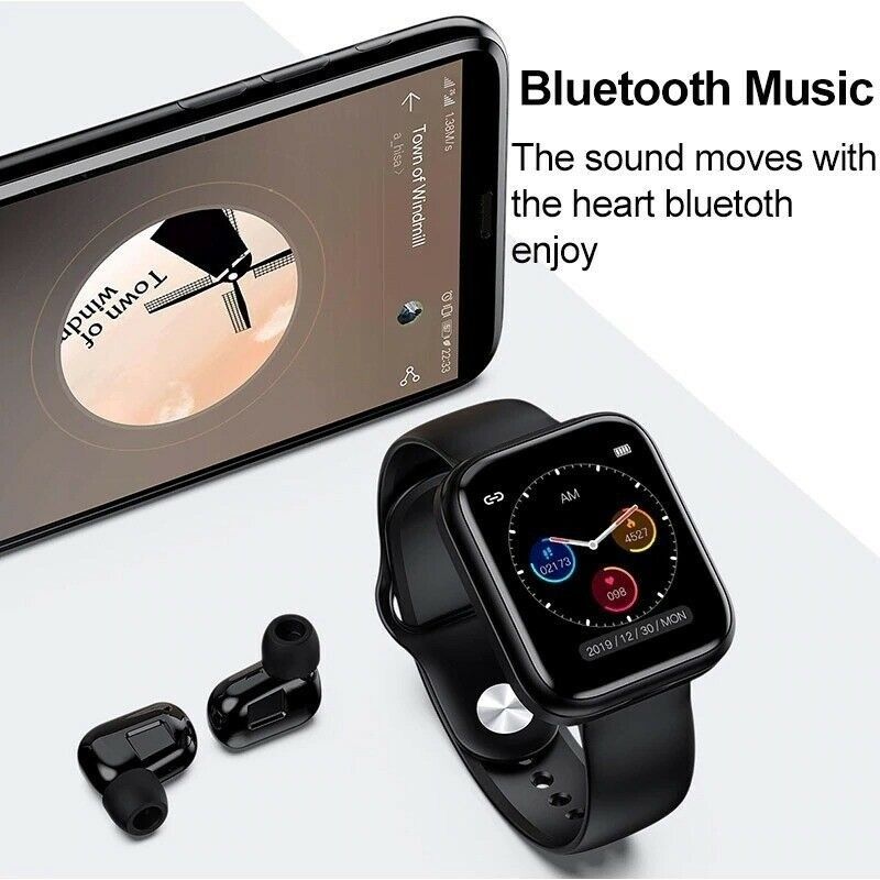 Men's Bluetooth Smart Watch with earbuds TWS 2-in-1 Smartwatches Fitness Sports Watch Wrist Watch With Bluetooth Earphone Touch Woman Smart Watch Heart Rate Monitor X8S Waterproof smart watch for men