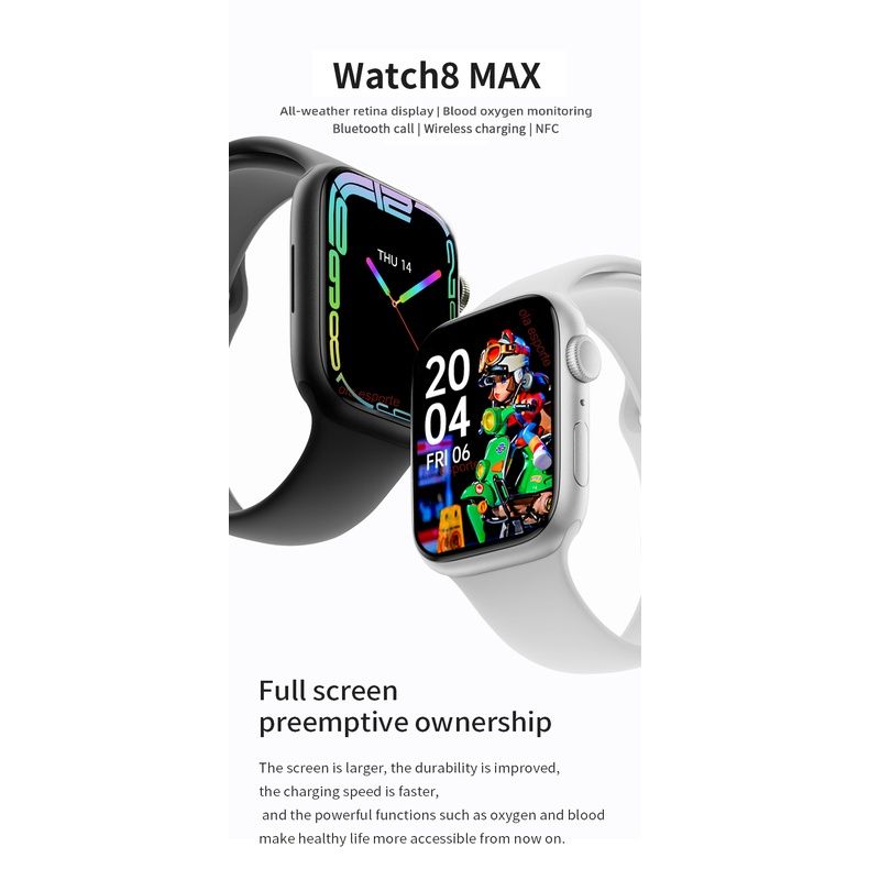 New Watch 9 Max S9 Smart Watch Men Women Waterproof Sports Watch Bluetooth Call Couple Watch Unisex Digital Watch Heart Rate Monitor Alarm Clock NFC Kids children Smartwatches Watch 8 Max For Woman