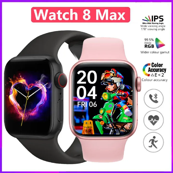 Watch 8 Max Smart Watch Men Women Waterproof Sports Fitness Bluetooth Call Couple Watch Unisex Digital Watches Heart Rate Monitoring Alarm Clock NFC Smartwatches For Men Smartwatch For Women Android