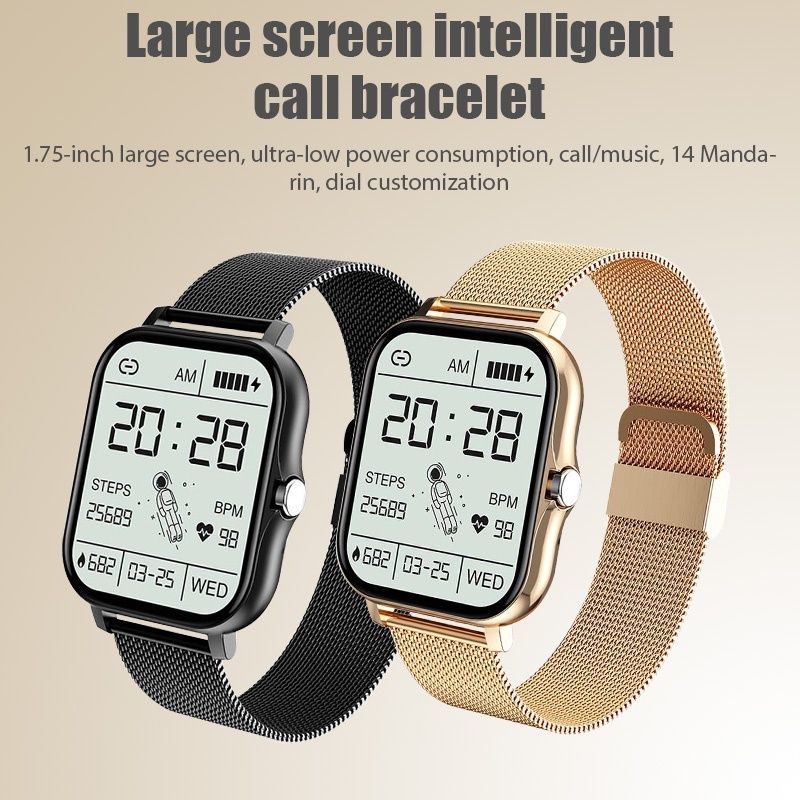 Women Smart Watch Men Smartwatches 1.69" Full touch Bluetooth Call Smart Bracelet Waterproof Fitness Tracker Ladies Health Bracelets Relogio Gold Smart watch bangili ya saa nzuri Silver Smart Watch