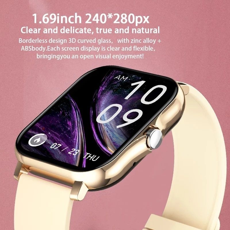 Women Smart Watch Men Smartwatches 1.69" Full touch Bluetooth Call Smart Bracelet Waterproof Fitness Tracker Ladies Health Bracelets Relogio Gold Smart watch bangili ya saa nzuri Silver Smart Watch