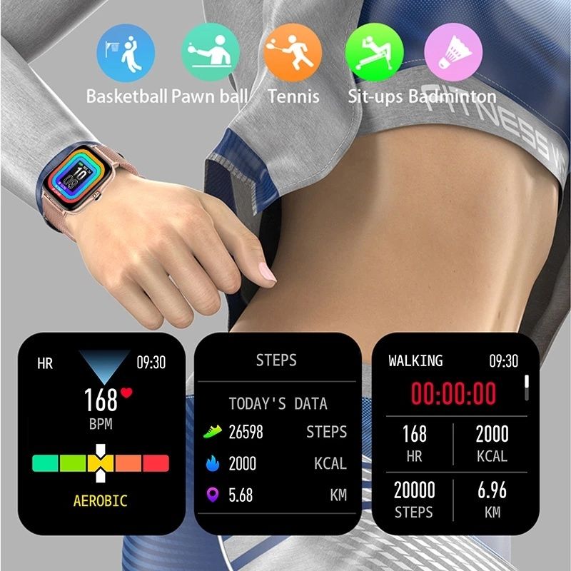 Women Smart Watch Men Smartwatches 1.69" Full touch Bluetooth Call Smart Bracelet Waterproof Fitness Tracker Ladies Health Bracelets Relogio Gold Smart watch bangili ya saa nzuri Silver Smart Watch