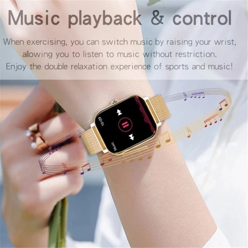 Women Smart Watch Men Smartwatches 1.69" Full touch Bluetooth Call Smart Bracelet Waterproof Fitness Tracker Ladies Health Bracelets Relogio Gold Smart watch bangili ya saa nzuri Silver Smart Watch