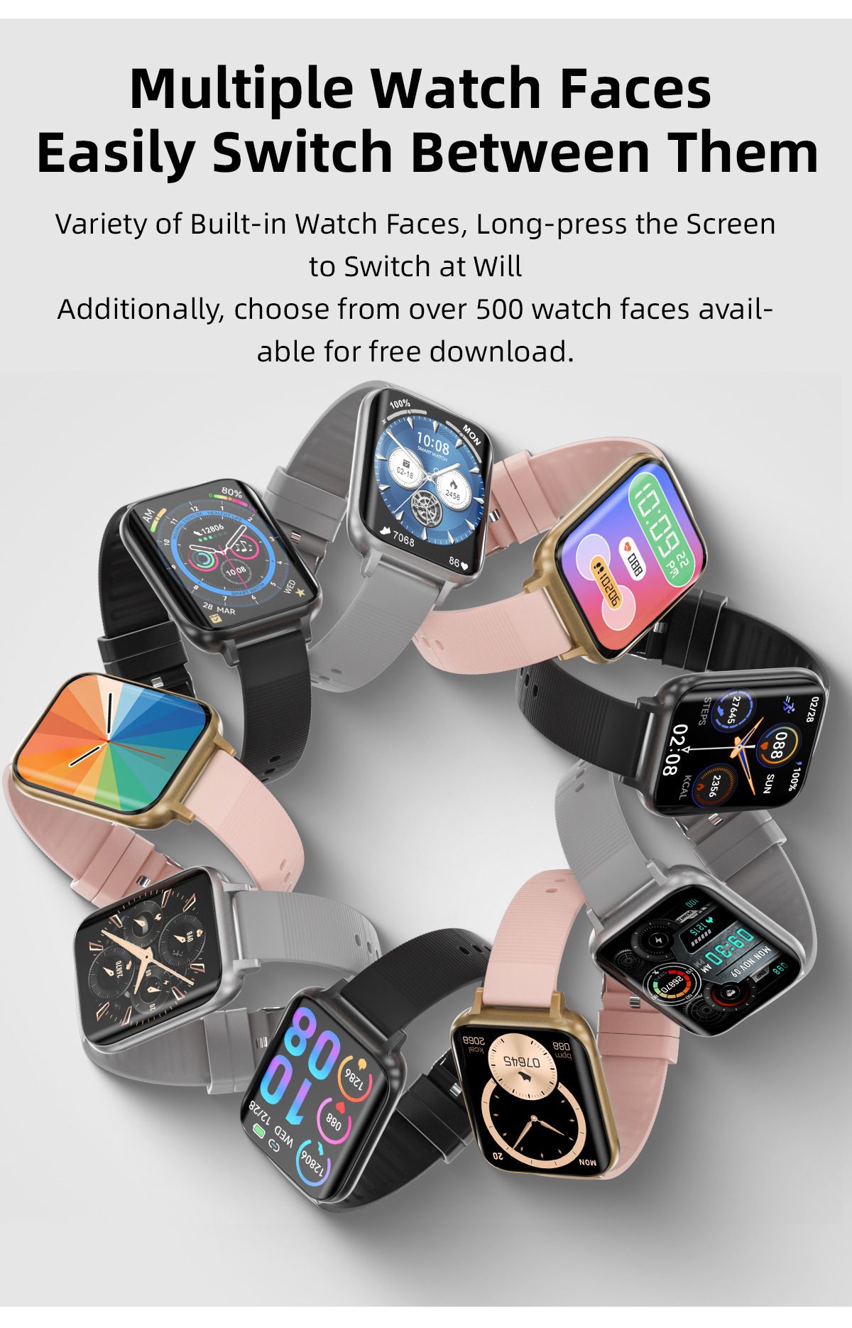 OD1 Thin Bluetooth Call Smart Watch Heart Rate Blood Pressure Monitor Step Body Temperature IP68 Waterproof Sports Smart Bracelet Full Touch HD Curved Screen Smartwatches For Men Smart Watch For Women