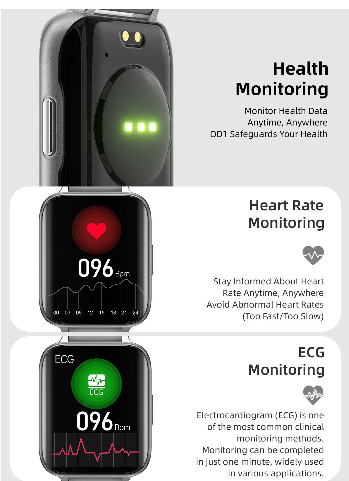 OD1 Thin Bluetooth Call Smart Watch Heart Rate Blood Pressure Monitor Step Body Temperature IP68 Waterproof Sports Smart Bracelet Full Touch HD Curved Screen Smartwatches For Men Smart Watch For Women