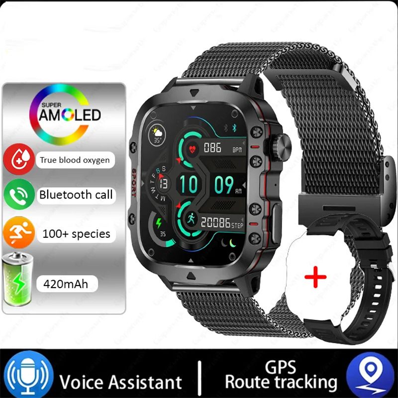 Smartwatches Men Woman QX11 1.96'' large screen Full Touch Bluetooth call smart watch large battery 420mAh heart rate IP68 waterproof Smart Watch for men women Couple Watch Siri AI voice Sports Watch