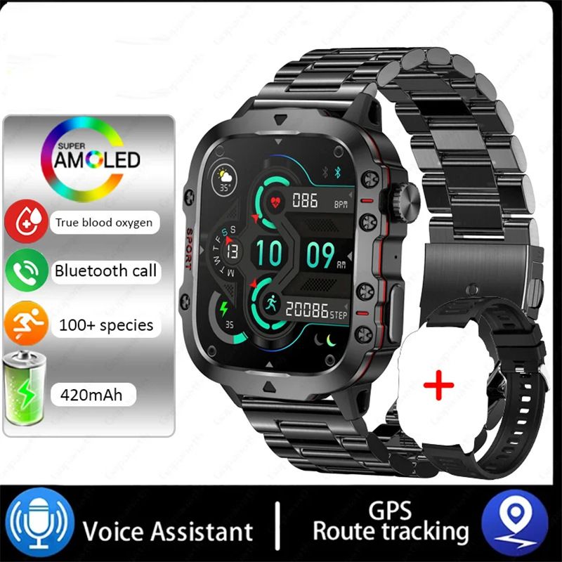 Smartwatches Men Woman QX11 1.96'' large screen Full Touch Bluetooth call smart watch large battery 420mAh heart rate IP68 waterproof Smart Watch for men women Couple Watch Siri AI voice Sports Watch