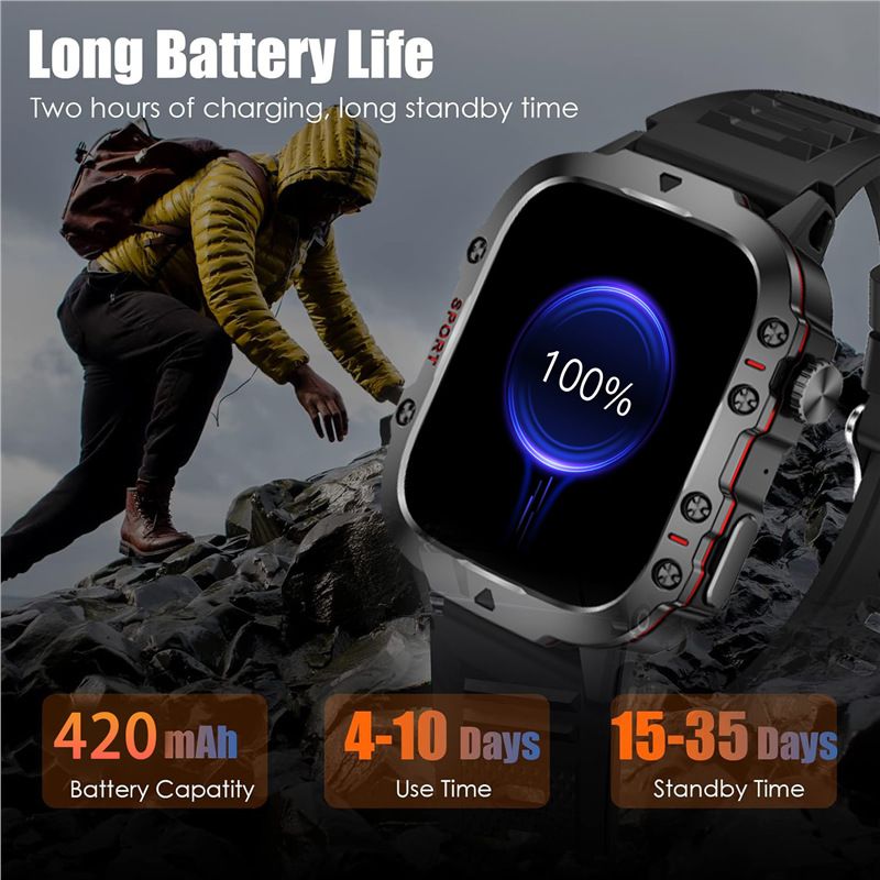 Smartwatches Men Woman QX11 1.96'' large screen Full Touch Bluetooth call smart watch large battery 420mAh heart rate IP68 waterproof Smart Watch for men women Couple Watch Siri AI voice Sports Watch
