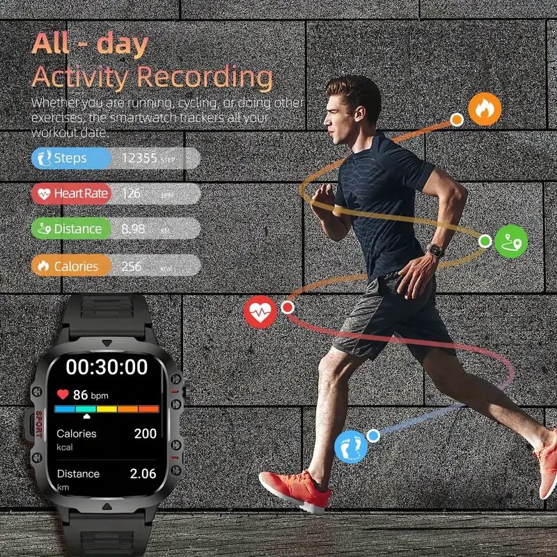 Smartwatches Men Woman QX11 1.96'' large screen Full Touch Bluetooth call smart watch large battery 420mAh heart rate IP68 waterproof Smart Watch for men women Couple Watch Siri AI voice Sports Watch